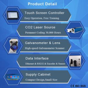Co2 laser expiry code marking machine flying type for industrial production line