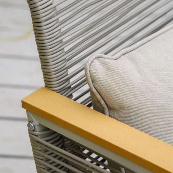 AJUNION Garden Set with Handwoven PE Rattan and Aluminum Frame W59.5 x D68.5 x H79cm