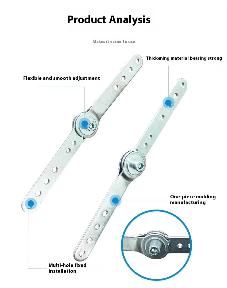 Wanjusheng Adjustable Metal White Zinc Sofa Headrest Hinge Multi-functional Furniture Hinge Living Room Kitchen Bathroom Iron