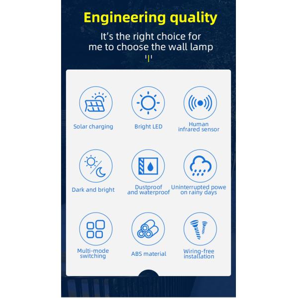 Solar Powered 53 Led Garden Lights Ip65 Waterproof Outdoor Lawn Light with CRI Ra 80