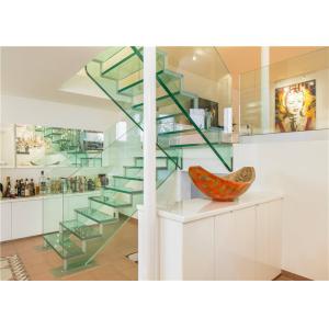 Indoor Straight Flight Staircase Double Stringer Led Panel Staircase