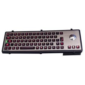USB port metal industrial robust keyboard with optical laser trackball