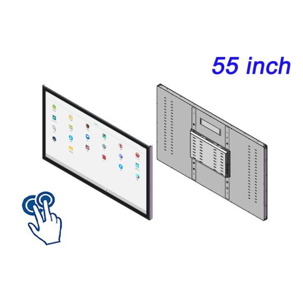 55 inch Embedded Host Fully Enclosed Industrial Capacitive Touch Fanless Workshop Dustproof And Waterproof Rugged PC Monitor