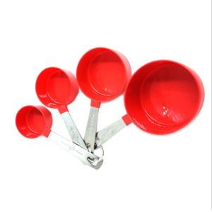 4Pcs Stainless Steel Handle Measuring Seasoning Liquid Plastic Measuring Cup