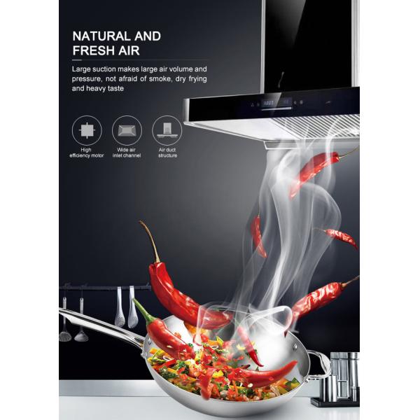 Sleek LED Wall Mounted T Shaped Chimney Hood With Touch Control , model T-956C