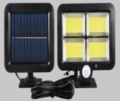 Quality 1200mAh Lithium Solar Powered Parking Lights 18650 Battery Solar Flood Light 4 COB Solar Sensor for sale