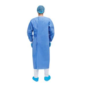 Medical Blue Surgical Apparel / Operating Room Gown with Collar Tie