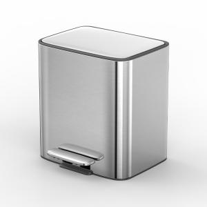 Wholesale 11.5L*2 Square Stainless Steel Soft Close Pedal Bin for Recycling and Waste Management Space-Saving Solution from china suppliers
