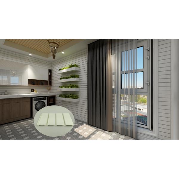 PVC Slatwall Panels White Grey Black Color For Garage Wall Display 4ft 8ft