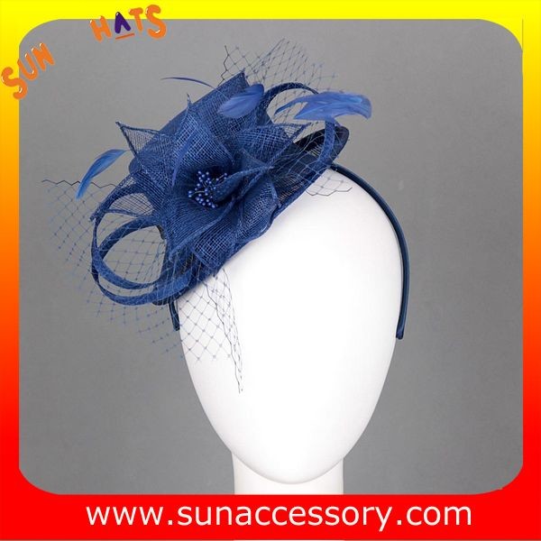 0914 fashion navy sinamay fascinators caps for ladies ,Fancy Sinamay fascinator from Sun Accessory
