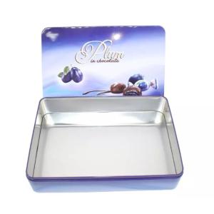 Personalized Rectangle Cookie Tin Cans 350g Chocolate Packing Container