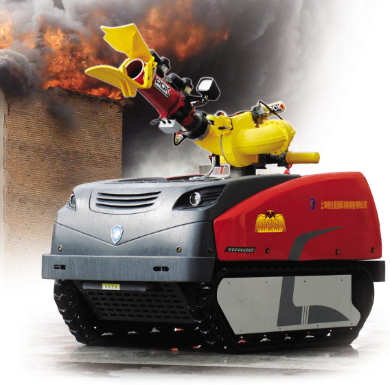 Quality RXR-M180D 2560MM Robotic Fire Fighting Vehicle Fire Extinguisher Robot for sale