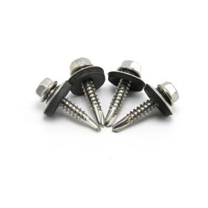 Hex Head Self Tapping Roofing Screws M5.5x55mm With Rubber Washer