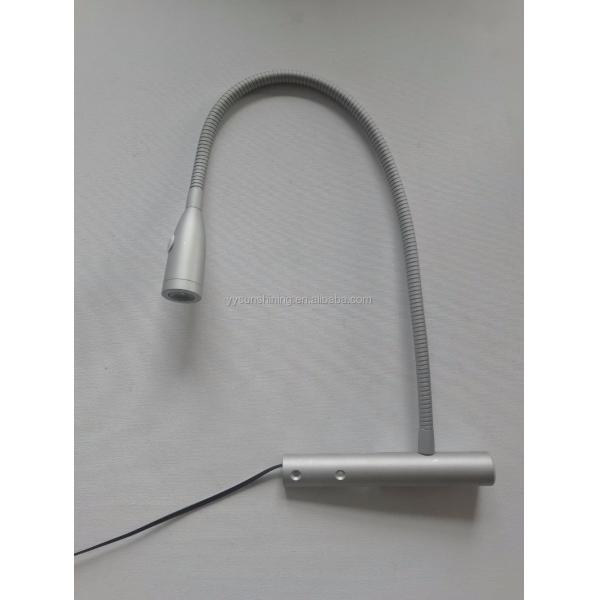 82 Lm Silver LED Bedside Lamp with Flexible Neck Eye Care Function and USB Charging Port