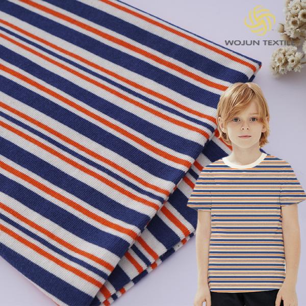 Quality Support Customization And Wide Applicability 100% Cotton Double Yarn Striped Cotton Fabric For T-Shirt for sale