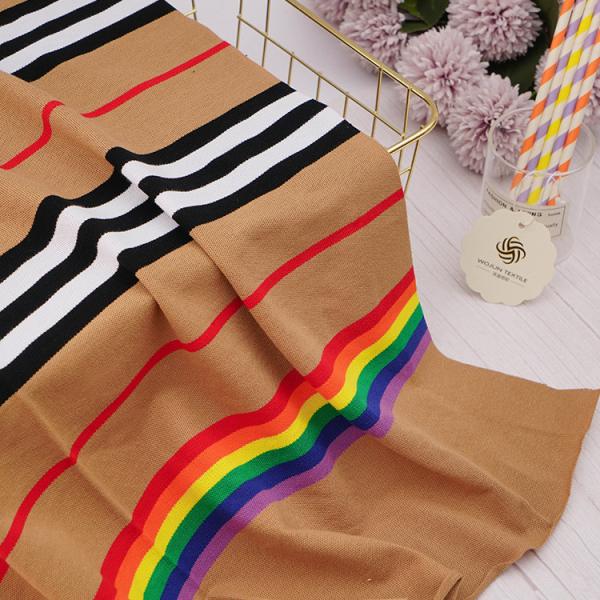Breathable And Soft Good Quality Lycra Cotton Pique Striped Cotton Fabric For Casual Wear
