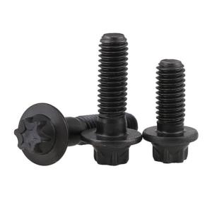Black M10 Grade 12.9 UNC Full Thread Non Serrated Hex Flange Head Bolt