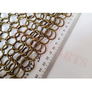 China Stainless Steel 20mm Ring Mesh Curtain Hanging Bronze Color For Interior Partitions on sale