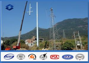 China Steel Q355 10 - 550KV Low Voltage Electrical Power Pole Polygonal / Round Shape on sale
