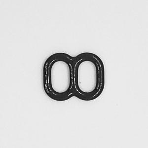 Black 6mm Metal Bra Strap Slides And Rings Good Hardness