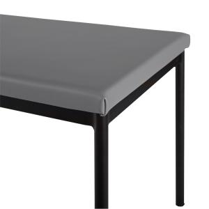 Easy To Maintain Grey Leather Bench DC-7518 Stable Structure With Metal Frame