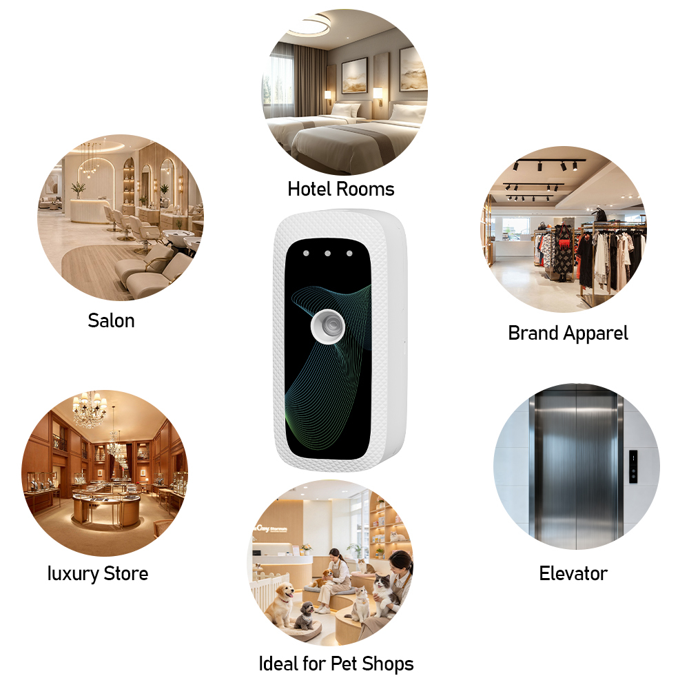 Durable ABS Plastic Shell , Smart Timing Control Aroma Diffuser , Wall Hanging Essential Oil Fragrance Dispenser For Commercial Space