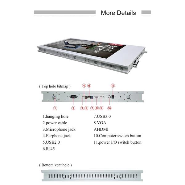 Sunlight Readable Digital Signage Screen Ceiling Mount Double Sides Advertising Machine 43" 49" 55"
