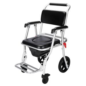 Folding Commode Shower Chair With Bedpan Home Care 26*56*87CM Black