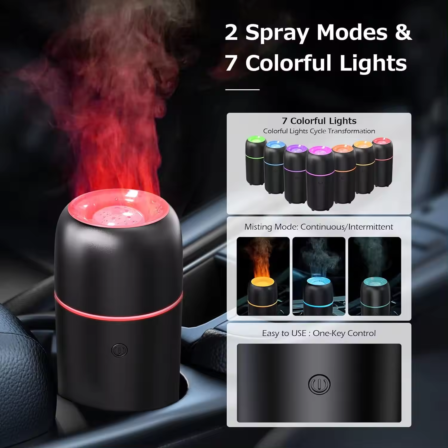 Mini Portable USB 100ml Household Aroma Diffuser Air Humidifier Mist Diffusor With Simulation Flame Night Light for Car