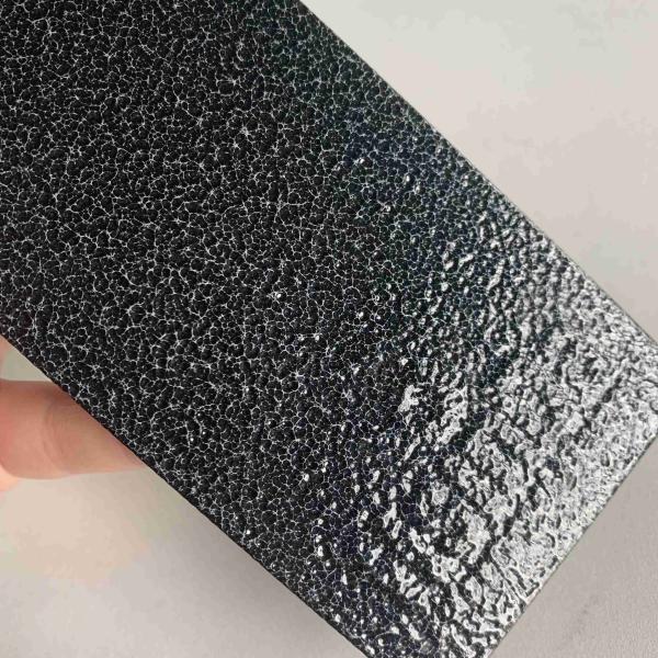 Silver Black Powder Coating sample showing hammer texture finish