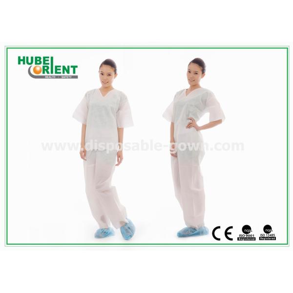 Blue SMS Disposable Protective Pajamas Kits For Doctor / Patient , Size And Weight Customized