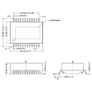 L22T001-B 1000 Base - T Single Port Lan Transformer Modules PoE 60W Hi-Pot 3KVAC