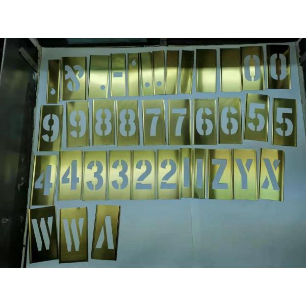 Custom Yellow Brass Interlocking Stencils 1.5inch Character Height