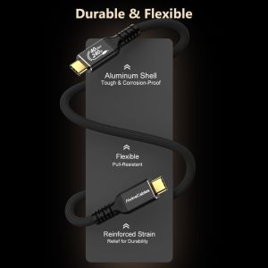 Alvin's USB4 2ft Cable, 40Gbps 240W, 8K@60Hz, Thunderbolt 4/3 Compatible