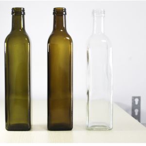 Wholesale 100ml 250ml 500ml 750ml 1L Square Marasca Glass Bottle for Cooking Oil Customized Bottle Color from china suppliers