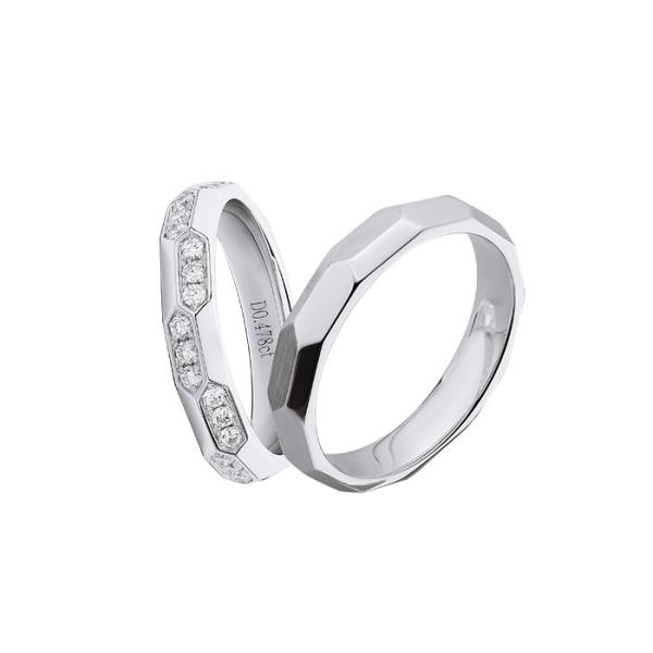 Quality Geometric Pattern Design Manual Inlay 9.8g Couple Pair Rings for sale