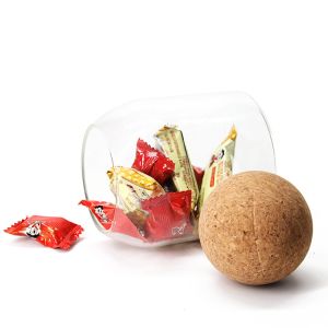 Personalized Custom 500Ml Air Tight High Borosilicate Seal Pot With Cork Lid