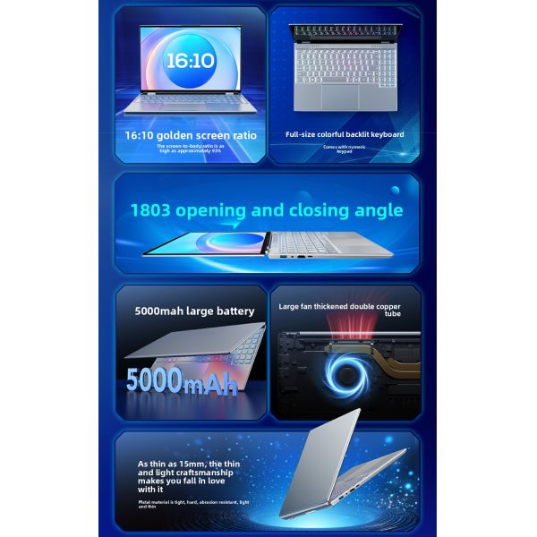 Aether2026 New Model 16 IPS Display Intel Celeron N95 Quad Core Processor SSD Storage Windows 10 11 for Home