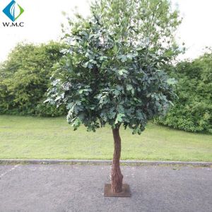 Wholesale Customized Design Artificial Evergreen Trees , Wood Trunk Faux Oak Tree from china suppliers