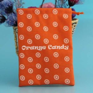 Drawstring Cloth Cotton Storage Bag With Linen Printed Logo Portable To Use