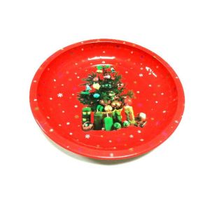 Metal Tin Plate Restaurant Circle Serving Trays For Cookie / Candy