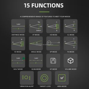 1500m OEM ODM optical golf range finder LCD screen intelligent voice hunting
