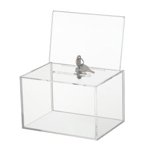 Clear Acrylic Voting Election Box Eco-friendly Convenience Suggestion Plexiglas