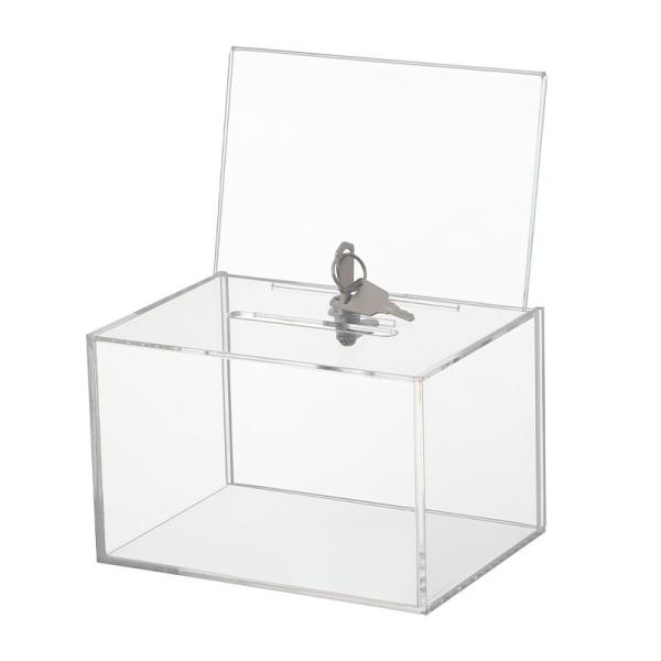 Clear Acrylic Voting Election Box Eco-friendly Convenience Suggestion Plexiglas