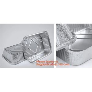 Custom Printing Logo Disposable Rectangular Aluminum Foil Food Takeaway