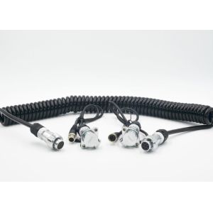 Waterproof 7 Pin Trailer Spiral Extension Cable for Truck Backup Monitor System