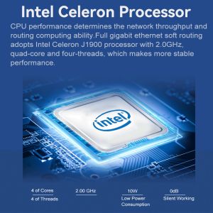 4 LAN DDR3L Firewall Router Fanless Mini PC Intel Celeron Series J1900