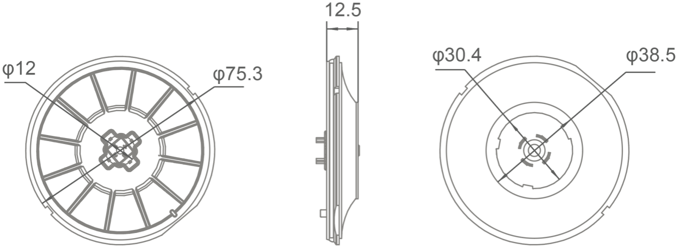 742J Base product dimensions diagram showing measurements and specifications
