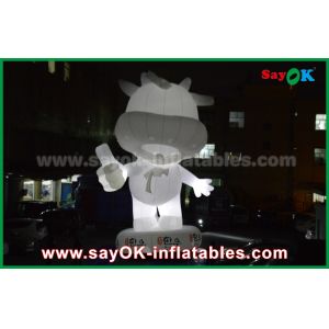 Custom Inflatable Cartoon Characters White Cattle 10m Height