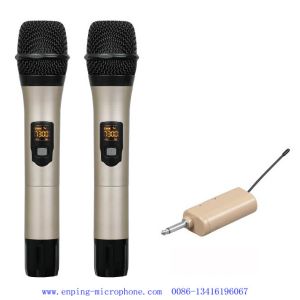 C7 / professional universal UHF wireless microphone  with 16 selectable frequency with two handhelds & 6.35 transmitter